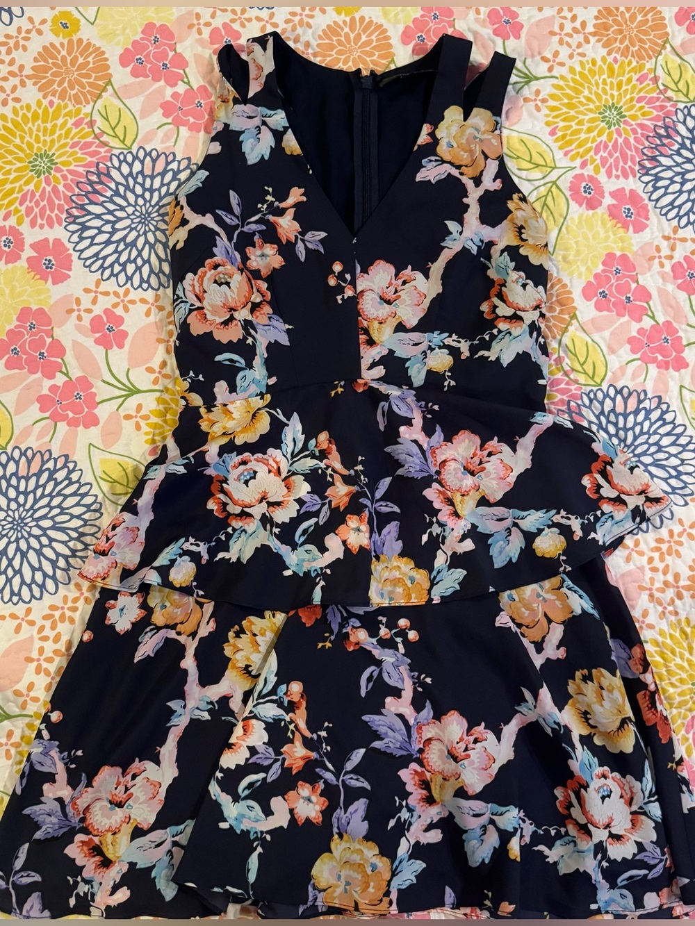 Large Adelyn Rae navy floral dress